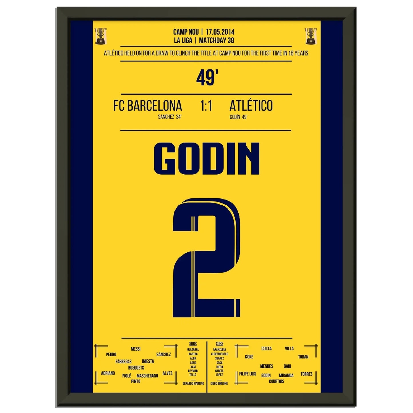 Godin Kopfball-Tor zur spanischen Meisterschaft 2014