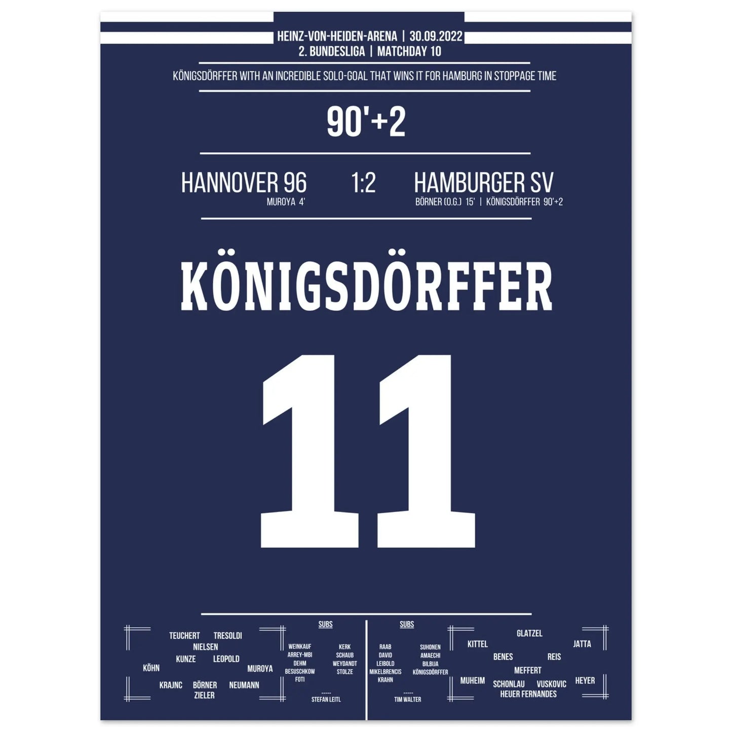 Königsdörffer's Weltklasse-Solo zum Siegtreffer in Hannover 45x60-cm-18x24-Ohne-Rahmen