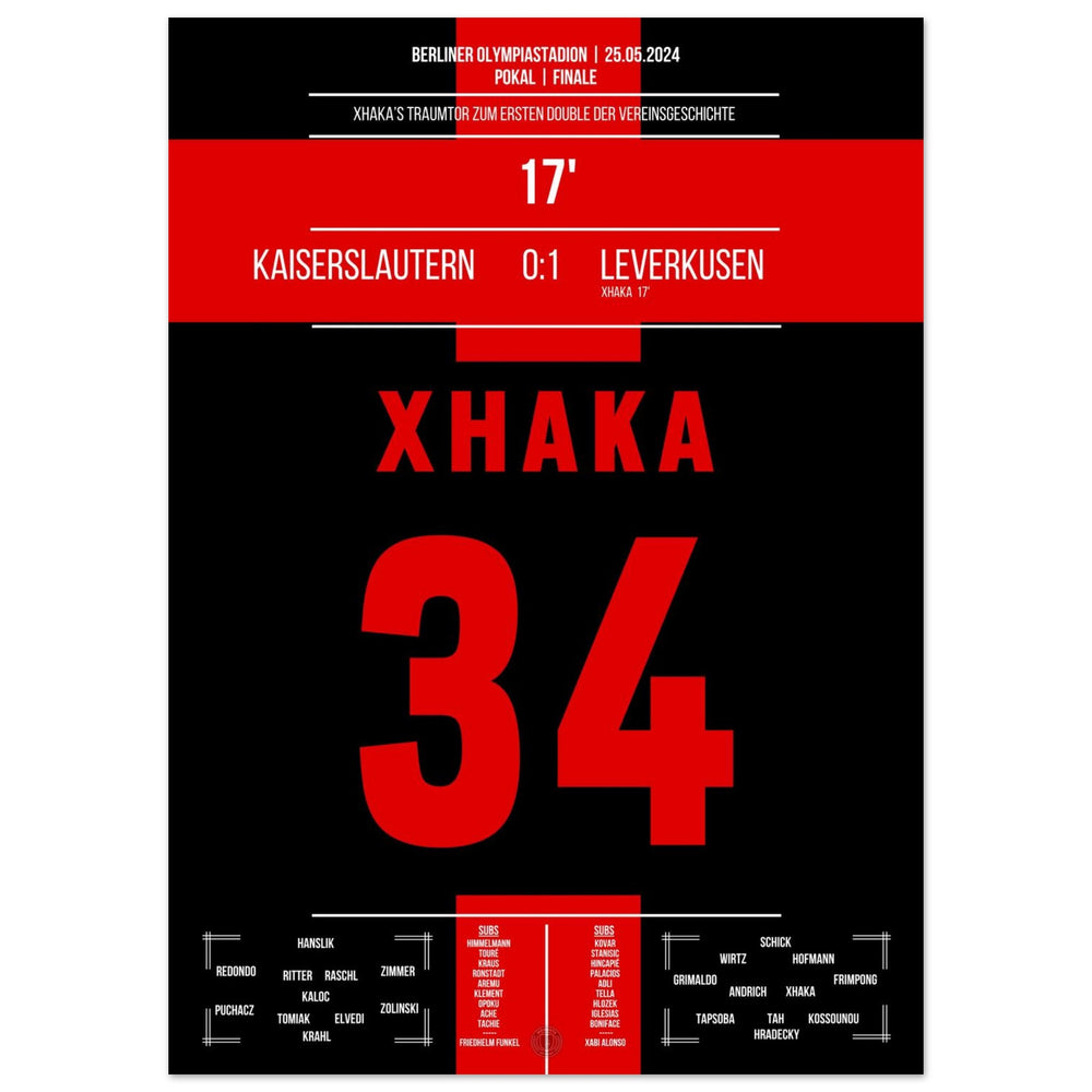 Le but de rêve de Xhaka lors du premier doublé de l'histoire du club de Leverkusen.
