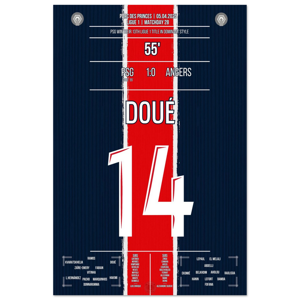 <tc>Doué segna e il PSG conquista il suo 13° titolo di Ligue 1





</tc>
