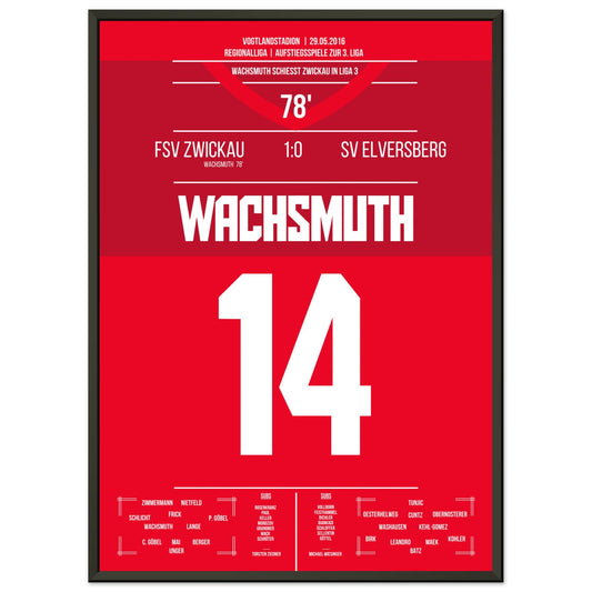 Wachsmuth schießt Zwickau zurück in die 3. Liga 50x70-cm-20x28-Schwarzer-Aluminiumrahmen