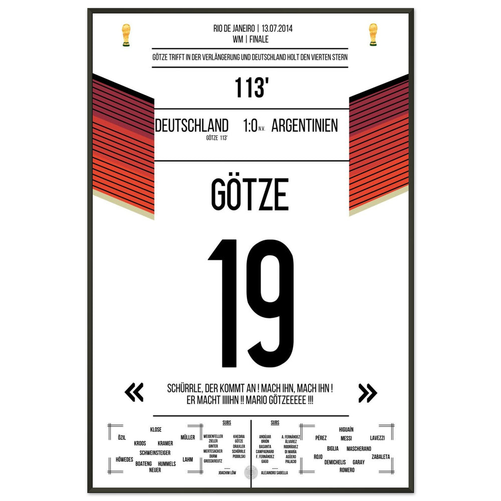 Götze's goal for Germany's World Cup triumph against Argentina in the 2014 World Cup final.