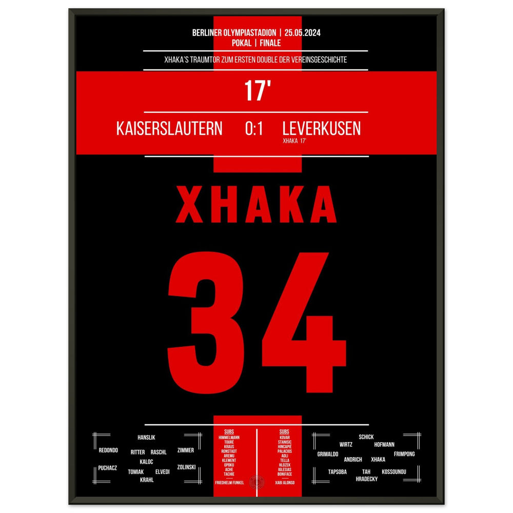 Le but de rêve de Xhaka lors du premier doublé de l'histoire du club de Leverkusen.