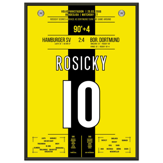 Rosicky's Doppelpack gegen den HSV 2006 50x70-cm-20x28-Schwarzer-Aluminiumrahmen