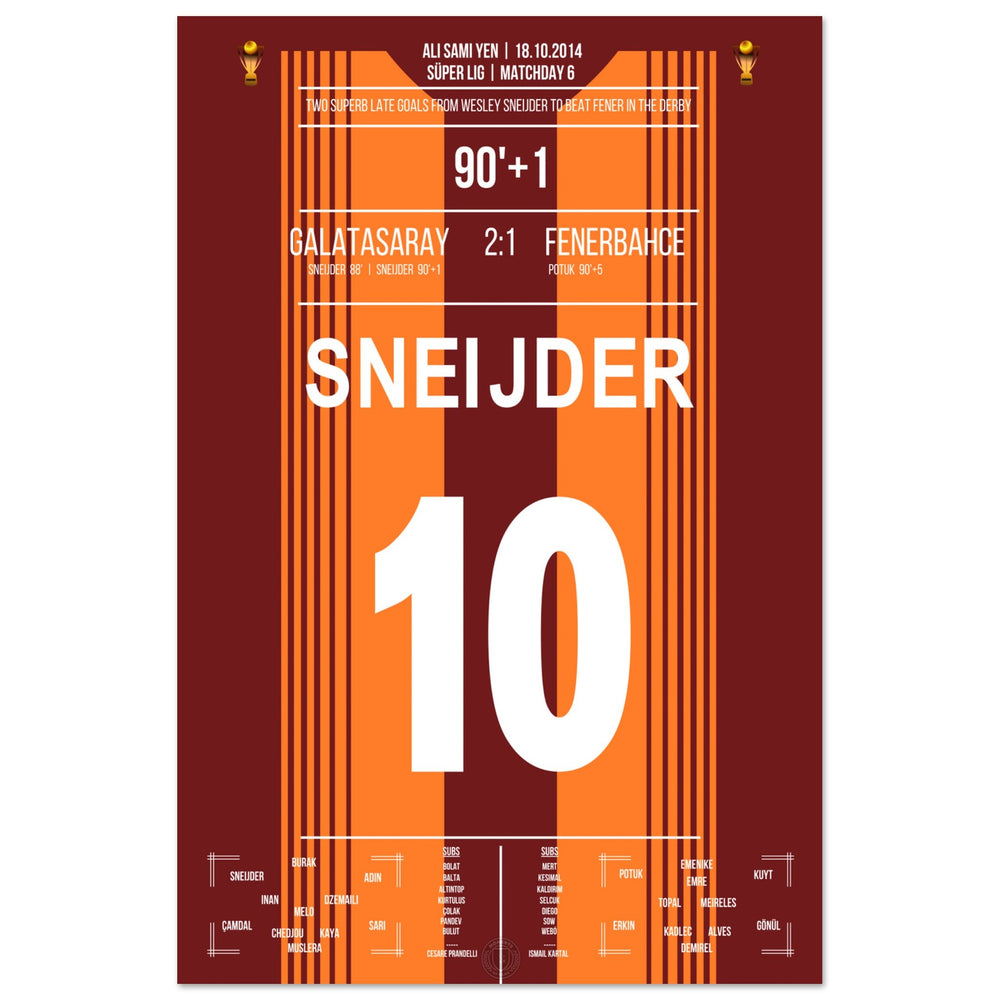 Sneijder entscheidet das Derby gegen Fener mit zwei Traumtoren in 2014