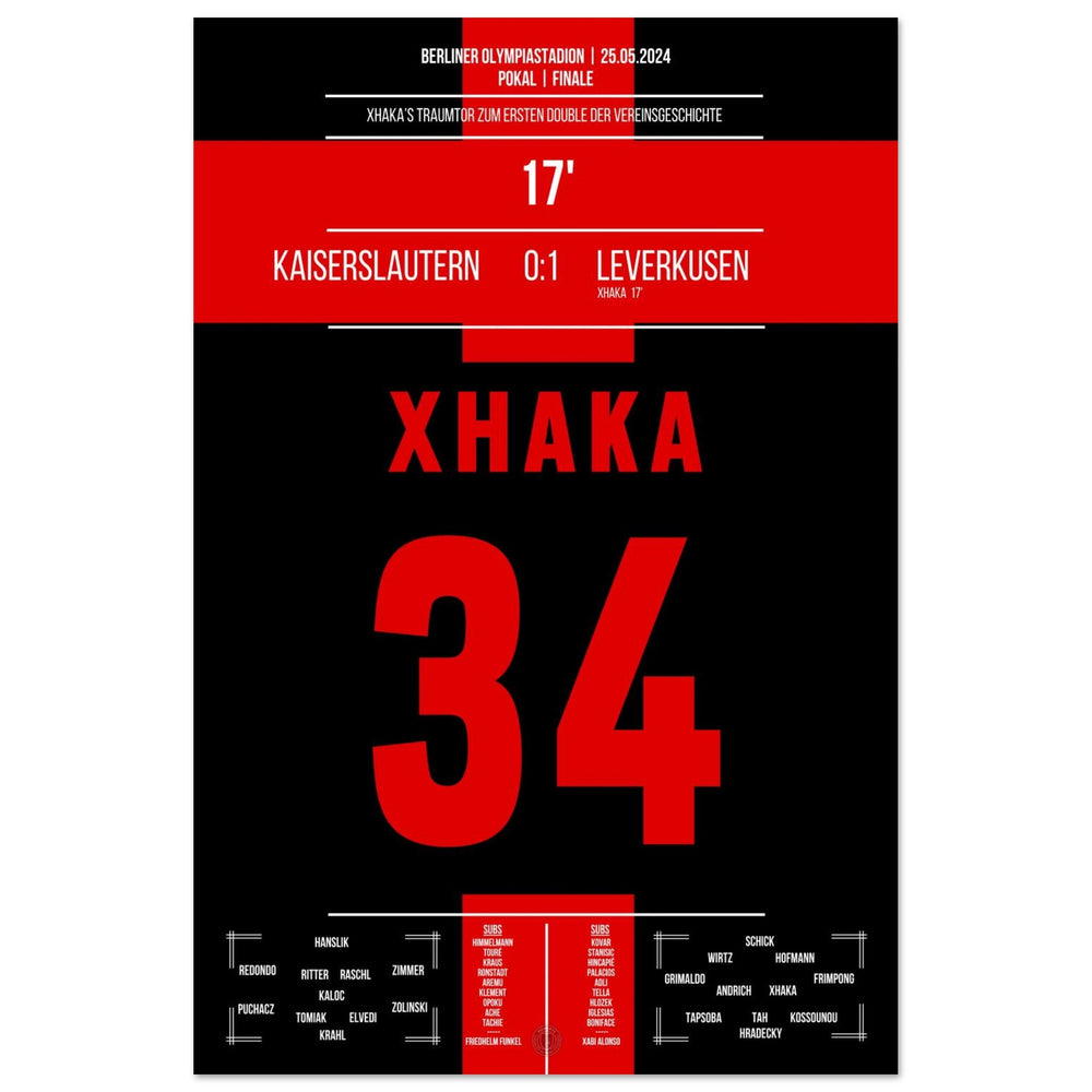 Le but de rêve de Xhaka lors du premier doublé de l'histoire du club de Leverkusen.