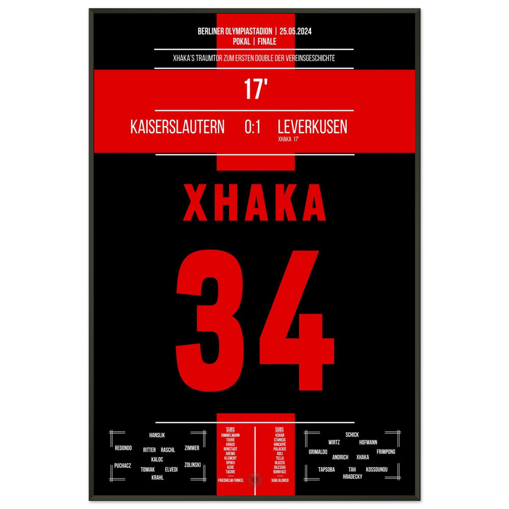 Le but de rêve de Xhaka lors du premier doublé de l'histoire du club de Leverkusen.