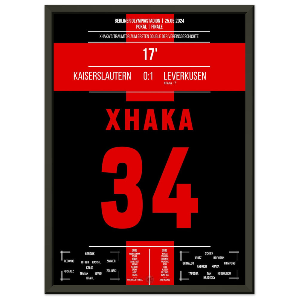 Le but de rêve de Xhaka lors du premier doublé de l'histoire du club de Leverkusen.