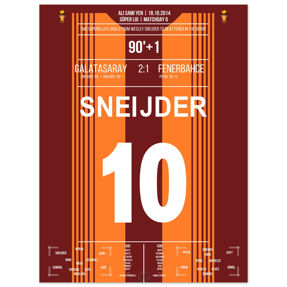 Sneijder entscheidet das Derby gegen Fener mit zwei Traumtoren in 2014