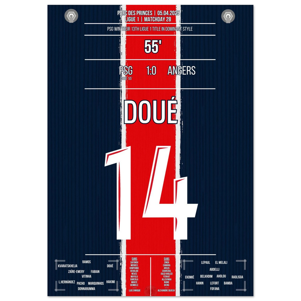 <tc>Doué segna e il PSG conquista il suo 13° titolo di Ligue 1





</tc>