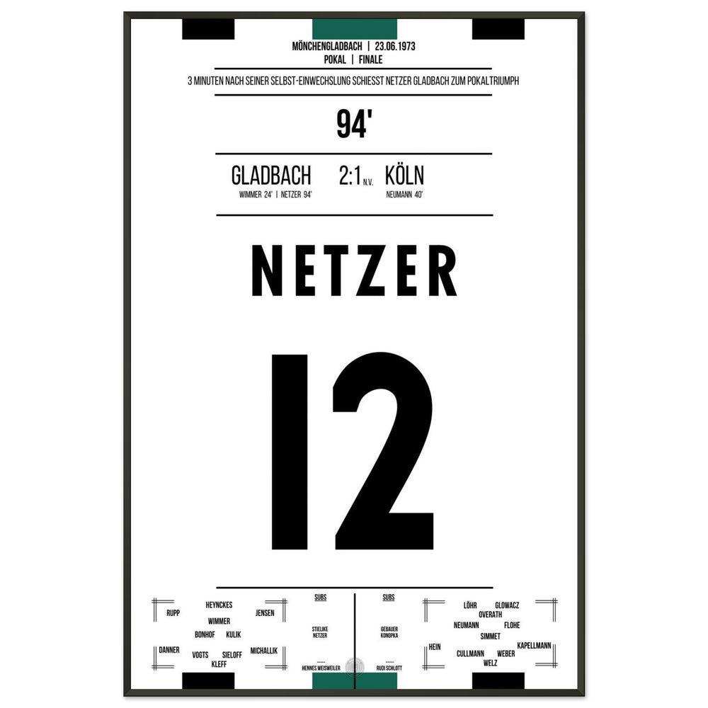 Netzer wechselt sich selbst ein und schießt Gladbach zum Pokalsieg 1973