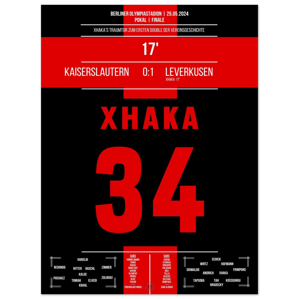 Le but de rêve de Xhaka lors du premier doublé de l'histoire du club de Leverkusen.