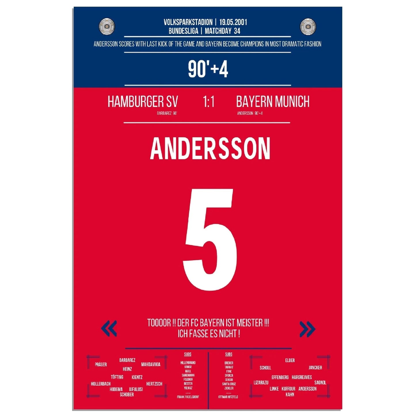 Anderssons legendärer Freistosstreffer zur Last-Minute Meisterschaft 2001 