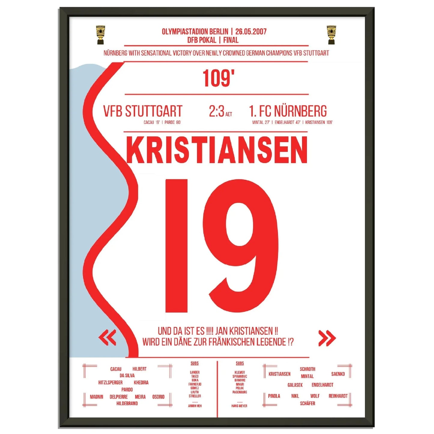 Kristiansen trifft zum Pokalsieg für Nürnberg im DFB Pokal Finale 2007 