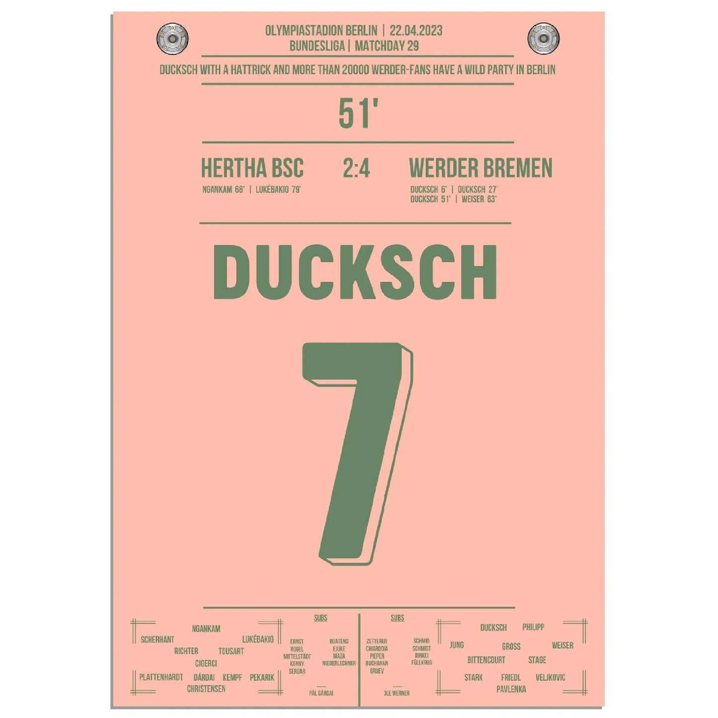 Mehr als 20000 Bremer Fans feiern in Berlin - Ducksch Hattrick Richtung Klassenerhalt 