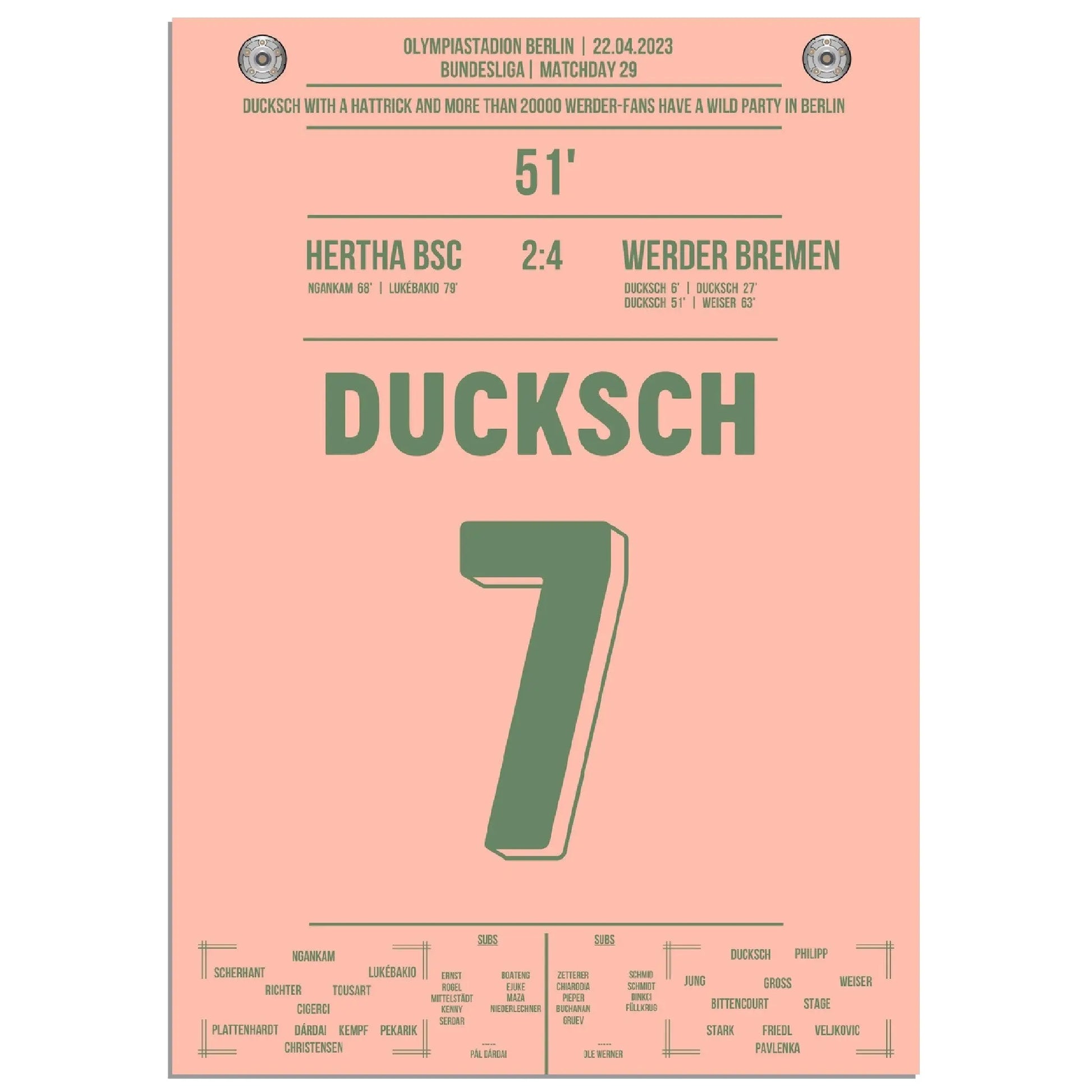 Mehr als 20000 Bremer Fans feiern in Berlin - Ducksch Hattrick Richtung Klassenerhalt 