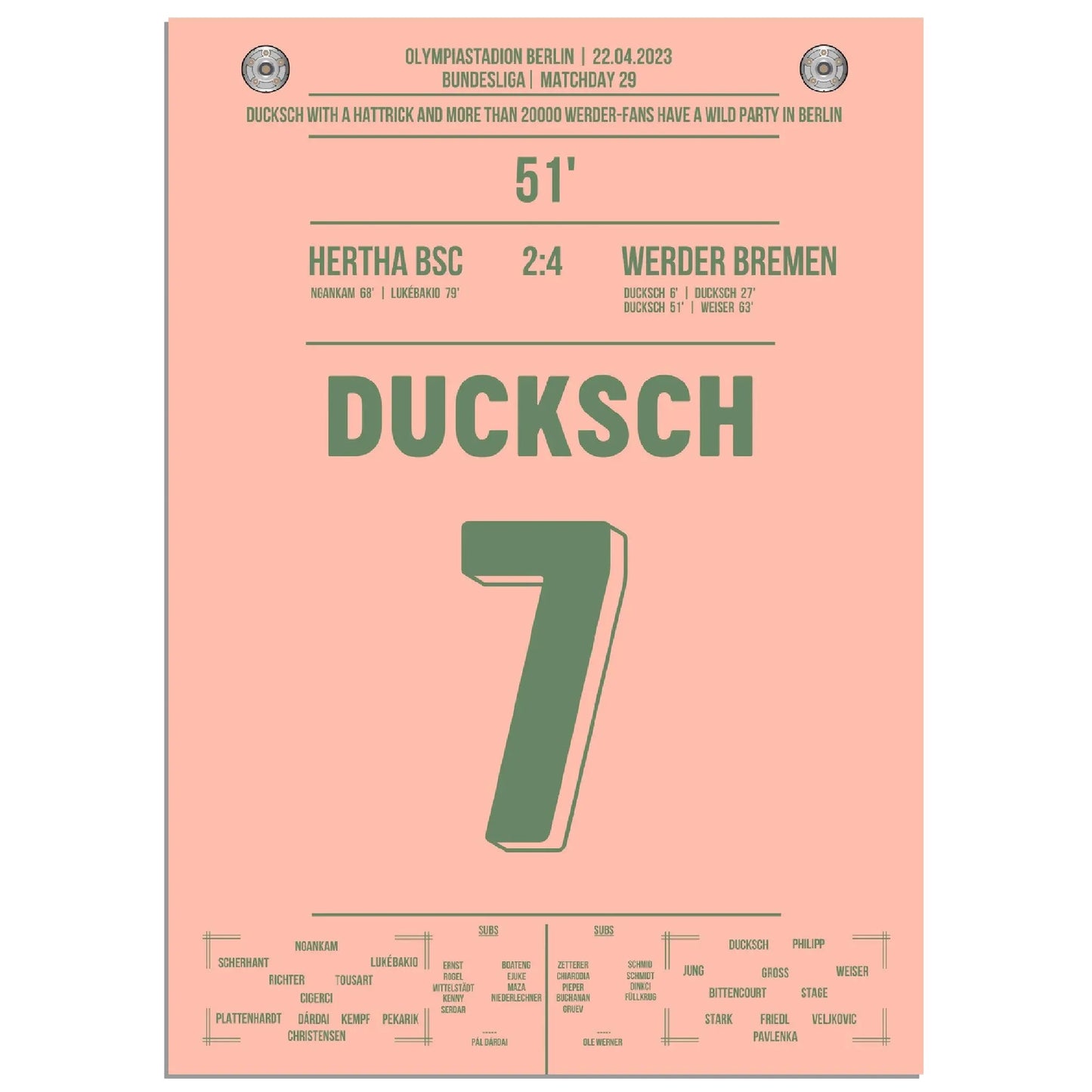 Mehr als 20000 Bremer Fans feiern in Berlin - Ducksch Hattrick Richtung Klassenerhalt 