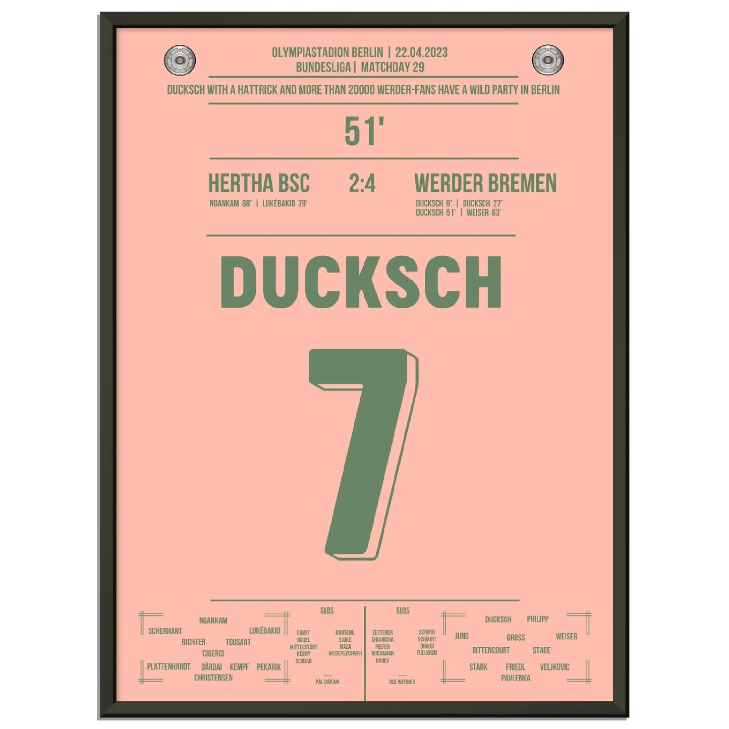 Mehr als 20000 Bremer Fans feiern in Berlin - Ducksch Hattrick Richtung Klassenerhalt 