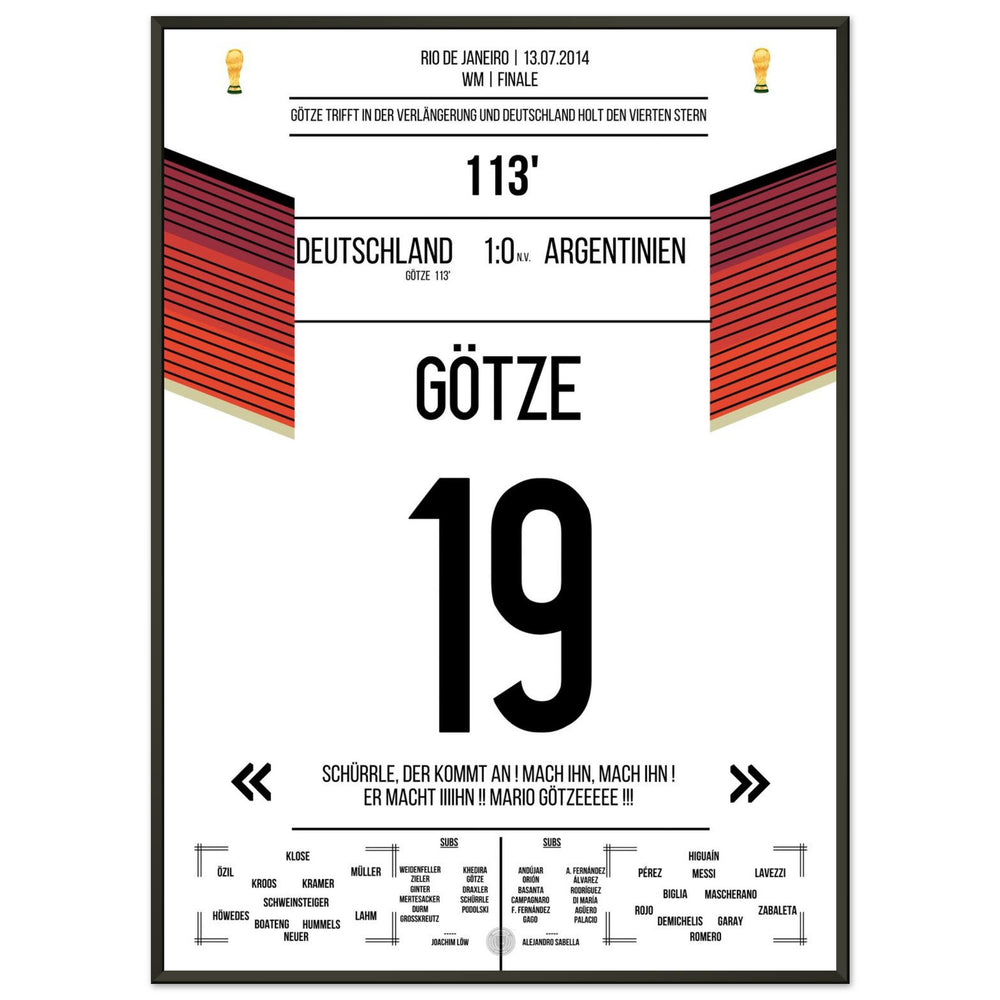 Götze's goal for Germany's World Cup triumph against Argentina in the 2014 World Cup final.