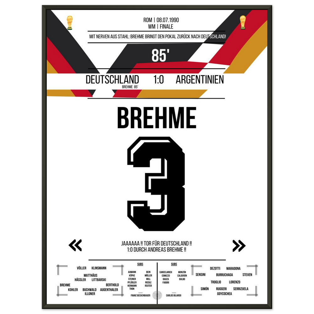 Il rigore di Brehme contro l'Argentina nella finale dei Mondiali del 1990