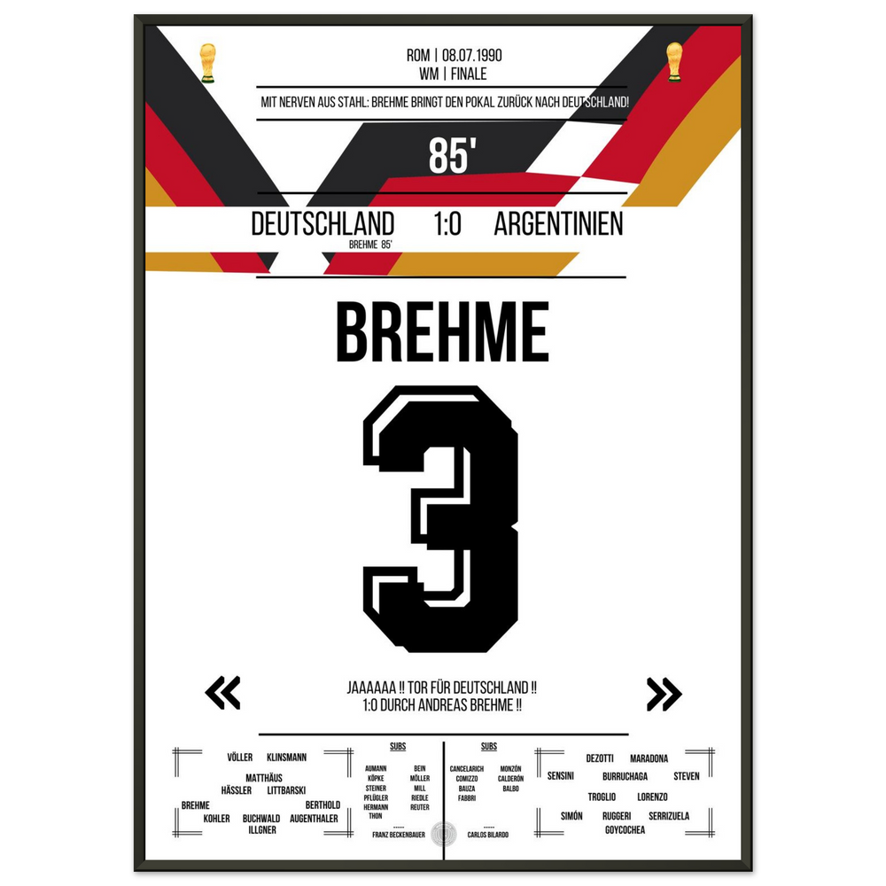 Il rigore di Brehme contro l'Argentina nella finale dei Mondiali del 1990