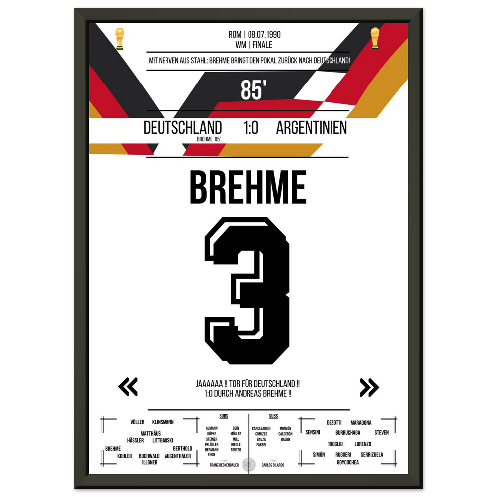 Il rigore di Brehme contro l'Argentina nella finale dei Mondiali del 1990
