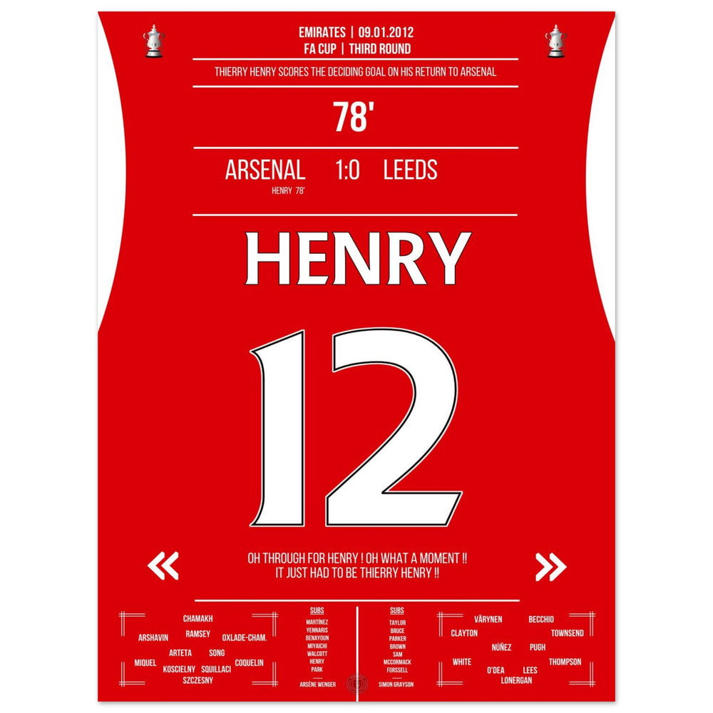 Thierry Henry comeback 2012 winning goal for Arsenal - <tc><tc>Leeds</tc></tc> FA Cup 3rd round
