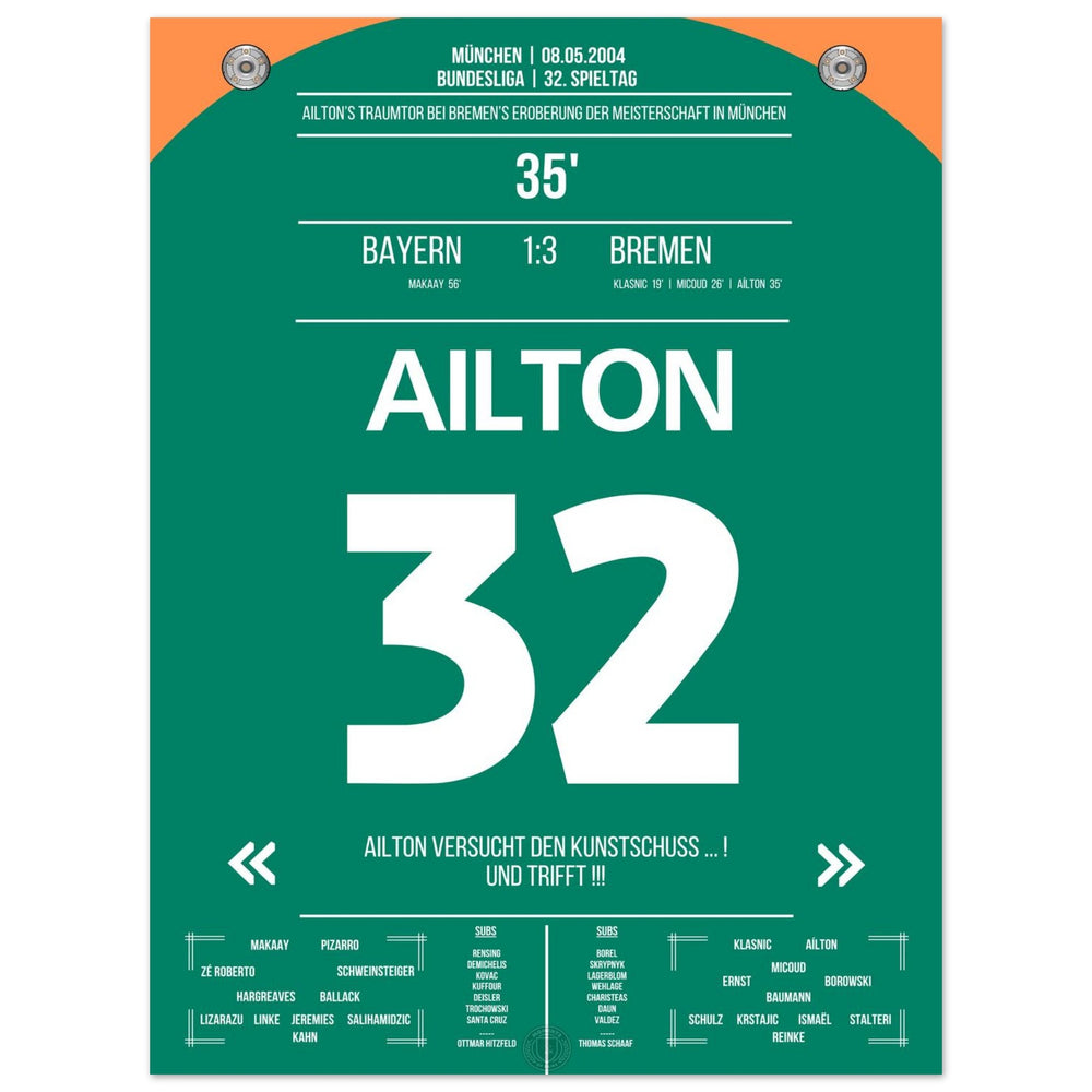Le but de rêve d'Ailton pour le championnat à Munich