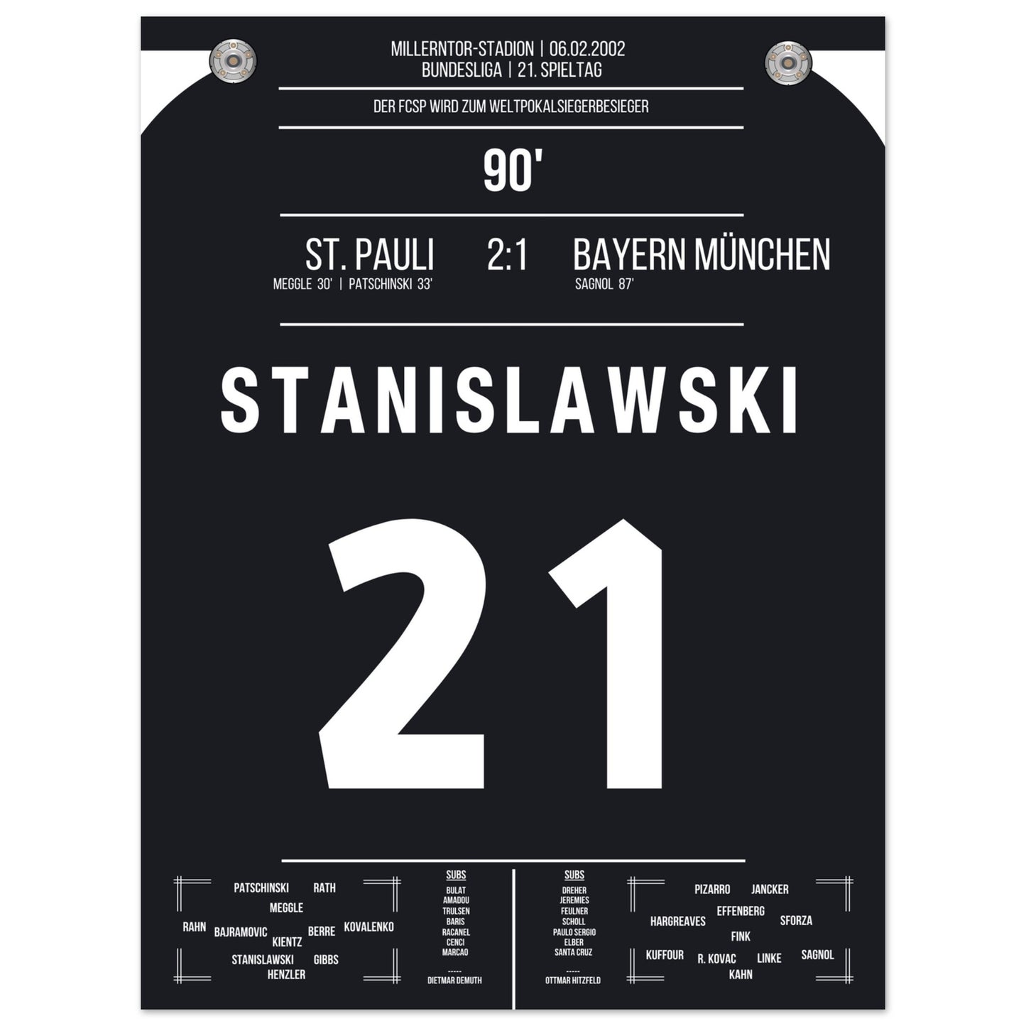 Die Geburtsstunde der Weltpokalsiegerbesieger - Stanislawski 45x60-cm-18x24-Ohne-Rahmen