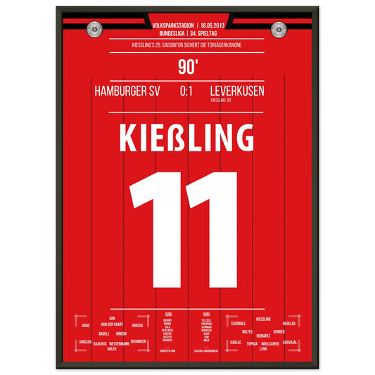 Kiesslings 25. Saisontor sicher in letzter Minute die Torjägerkanone 50x70-cm-20x28-Schwarzer-Aluminiumrahmen